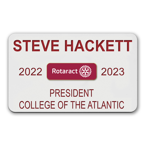 Rotary Rotaract 4-Line Custom Plastic Name Badge