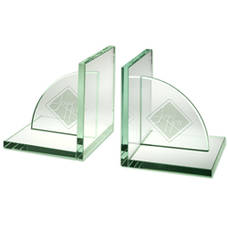 Unique Jade Glass Bookends