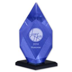 Sapphire Blue Diamond Bevel Award