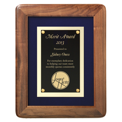 The Royal Treatment Walnut & Royal Blue Velour Plaque