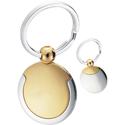 Two Tone Gold w/ Silver Accent Keyring,