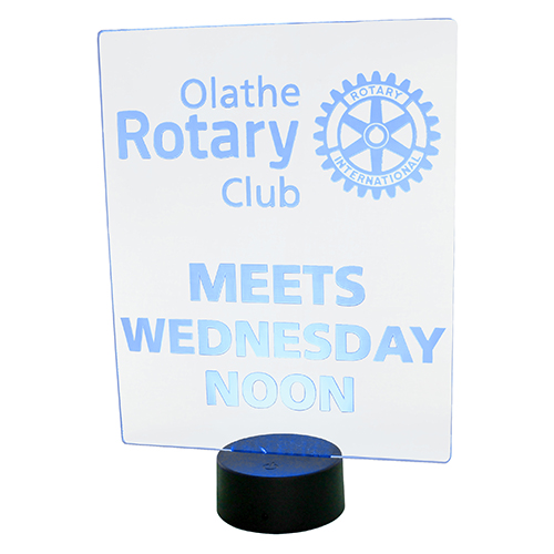 Rotary Lighted Rotary Meets Here Acrylic Sign