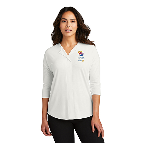 Rotary 2023-24 Theme White Blouse - 3/4 Sleeve